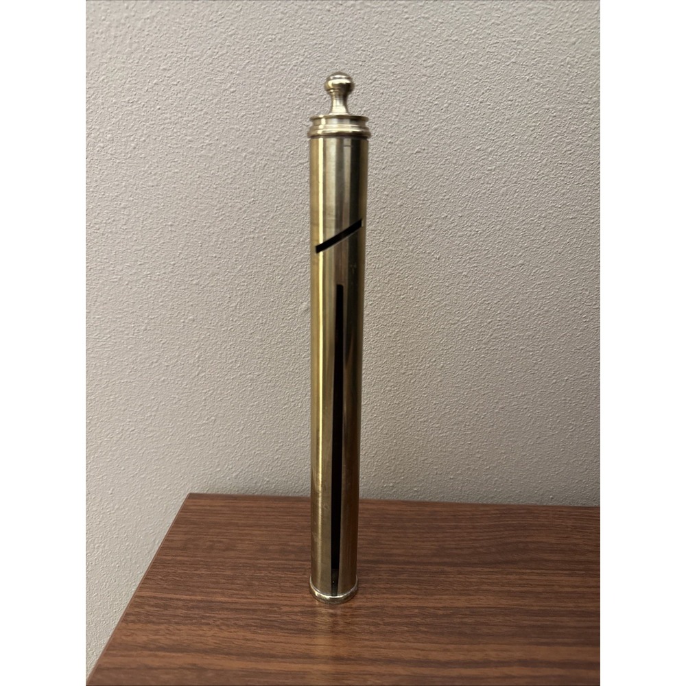Vintage Brass Savings Bank Coin Sorter Tower Still Cylinder With Lid
